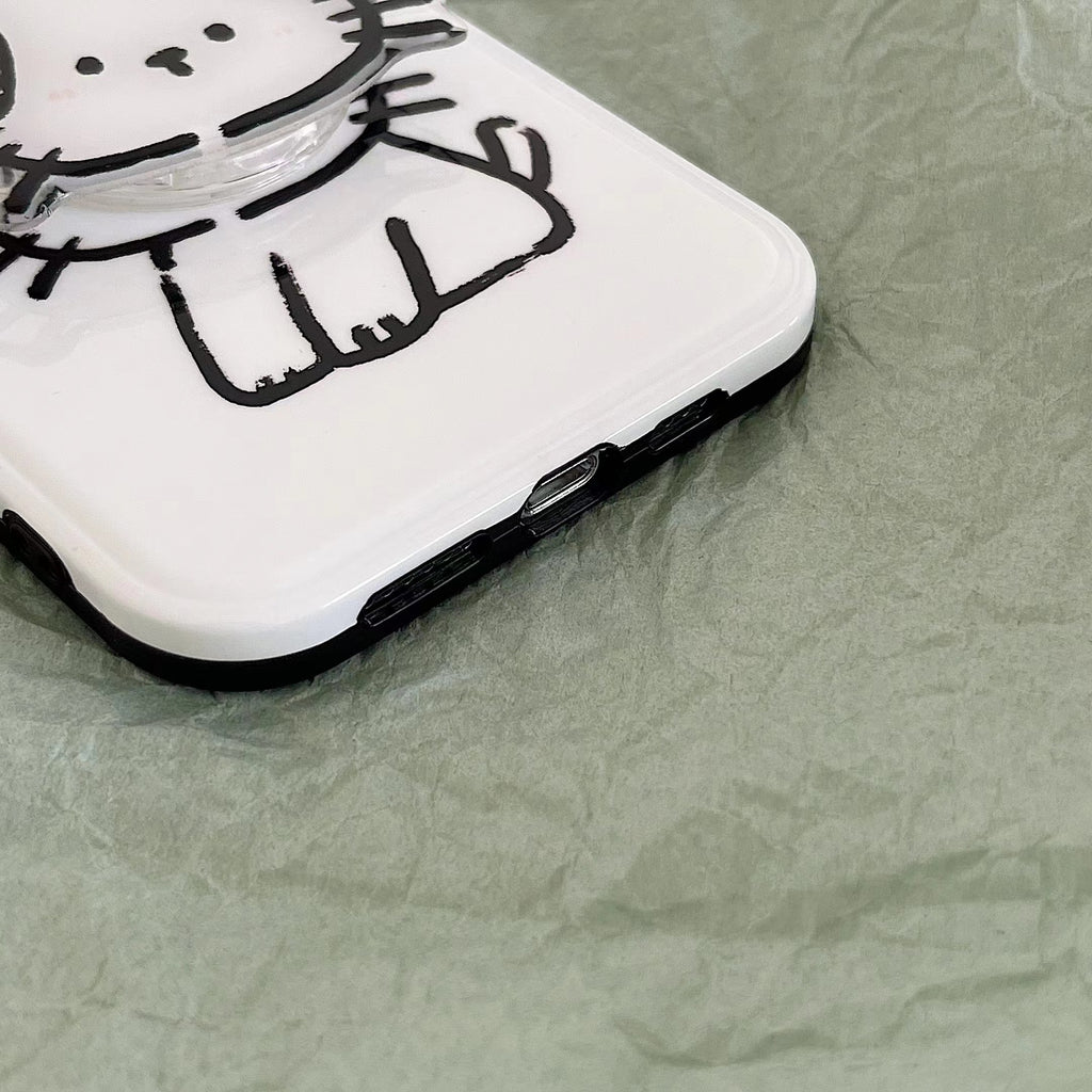 Funda de teléfono de cachorro con trazos simples anticaída