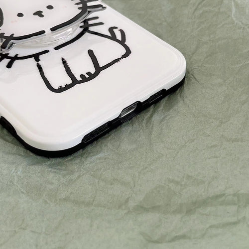 Anti-fall Simple Strokes Puppy Phone Case