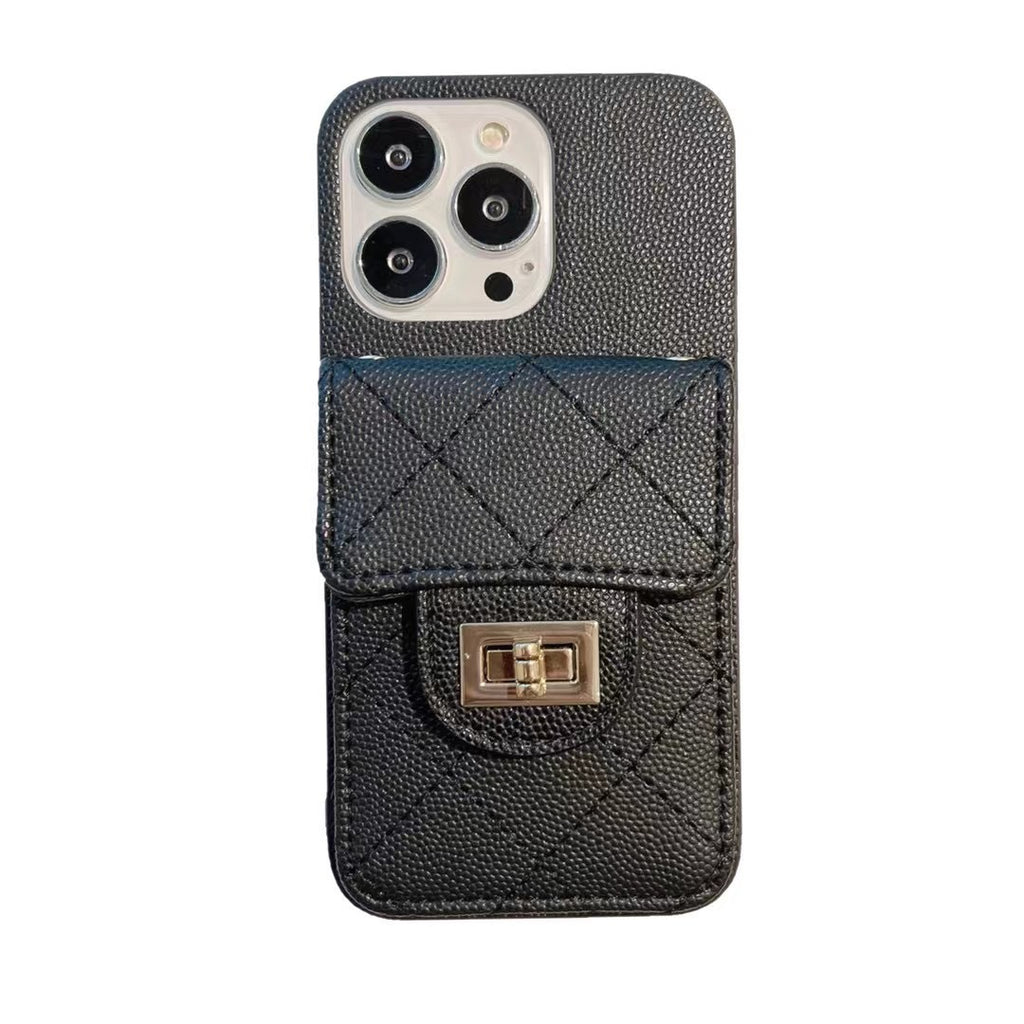 Funda para teléfono de piel de cordero cruzada para mujer