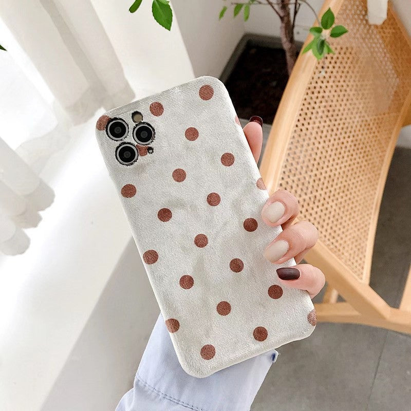 Funda de teléfono con puntos de ondas esponjosas